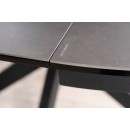 Стол обеденный SIGNAL PORTO Ceramic темно-серый мрамор/черный мат 120-160/120